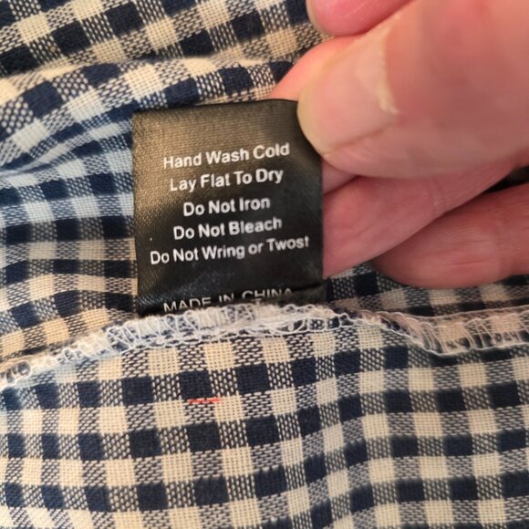 Stylish Blue Gingham Midi Dress - Picture 11 of 15